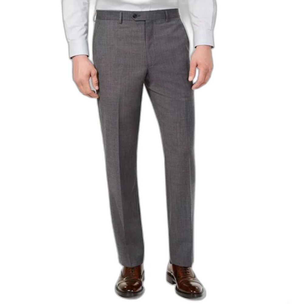 Lauren Ralph Lauren Men's Gray Wool Total Comfort Flat Front Dress Pants 34 X 32